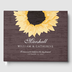Rustic Yellow Sunflower Wedding Guest Book