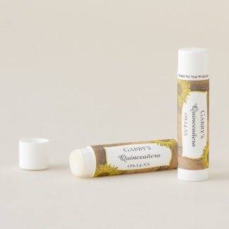 Rustic Yellow Sunflowers Barn Quinceañera Favor Lip Balm