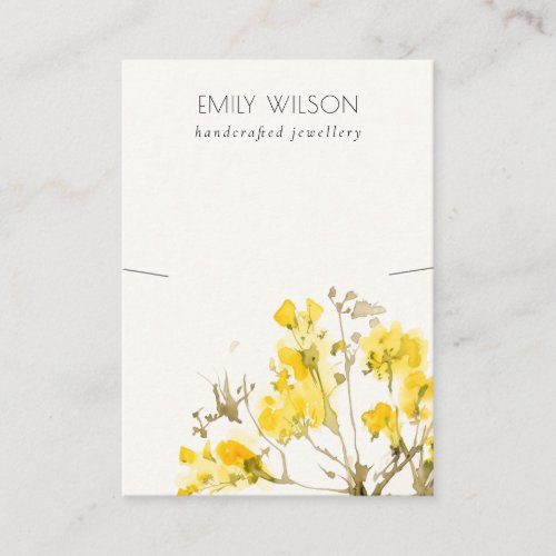 Rustic Yellow Wildflower Floral Necklace Display Business Card