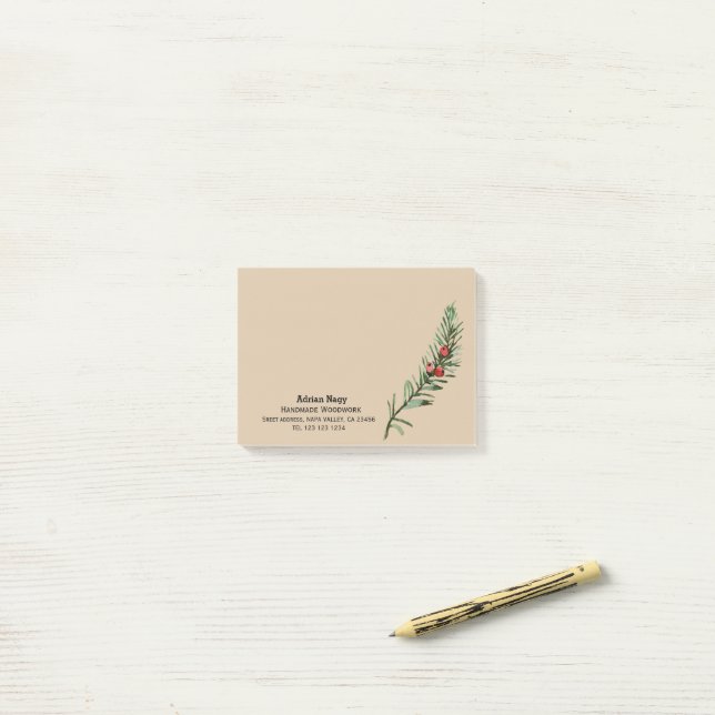 Rustic Yew tree branch Post-it Notes (On Desk)