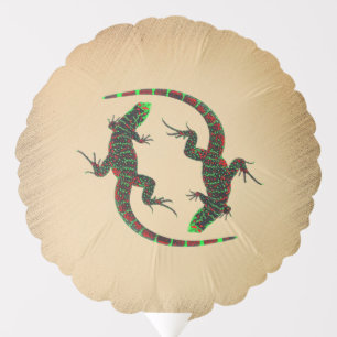 Rustic Yin Yang Lizards Balloon