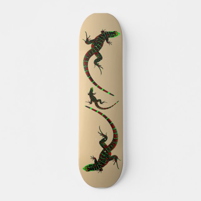 Rustic Yin Yang Lizards Skateboard (Front)