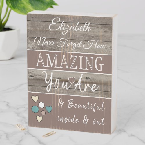 Rustic you are amazing beautiful brown wooden box sign