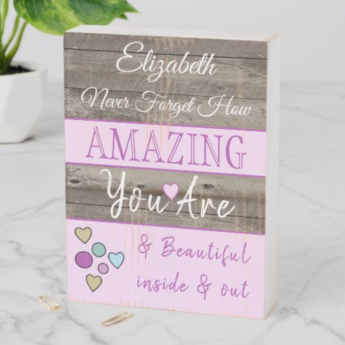 Rustic you are amazing beautiful lilac wooden box sign