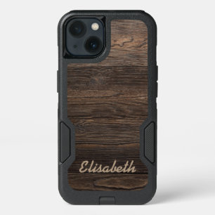 RUSTIC your name WOOD LOOK printed personalized iPhone 13 Case