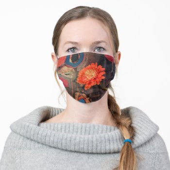 Rustic Zinnia Cloth Face Mask by Siberianmom at Zazzle