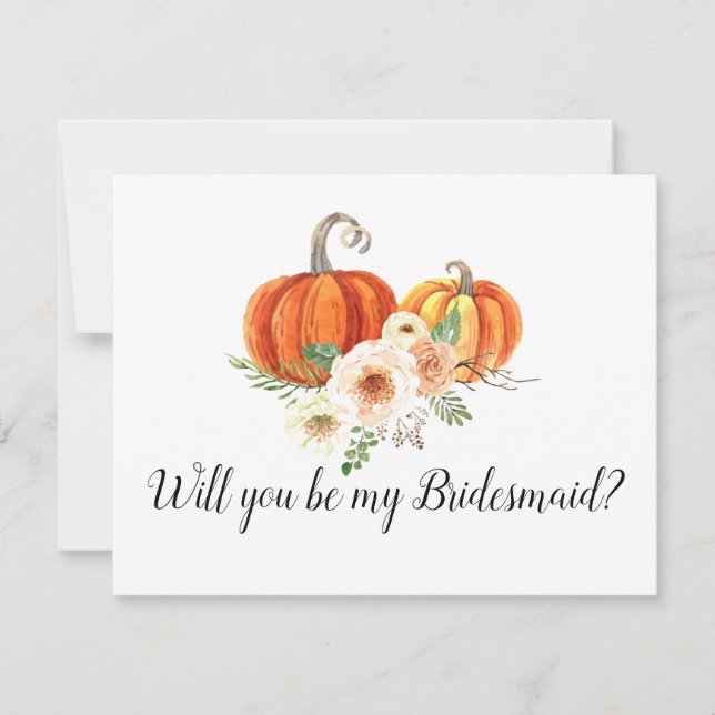 Rustica Pumpkins Will You Be My Bridesmaid Card (Front)
