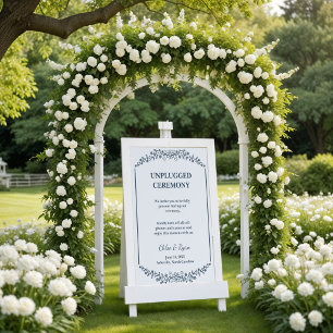 RusticFloral Unplugged Ceremony Wedding Sign