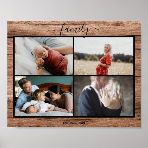 Rustikal Kundenspezifisches Familie Foto Poster
