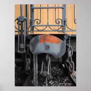 Rusting Buffer Old Steam Train Le Mastrou Poster