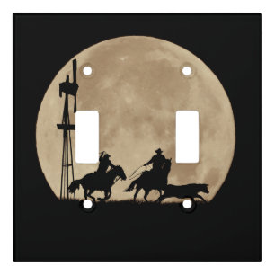 Rustler's Moon Cowboys Roping Light Switch Cover