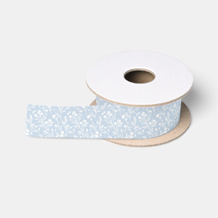 Rustling Blooms Neutral - Dusty Blue Satin Ribbon