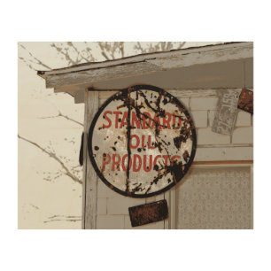 Rusty Advertising Sign, Route 66 Wood Wall Decor