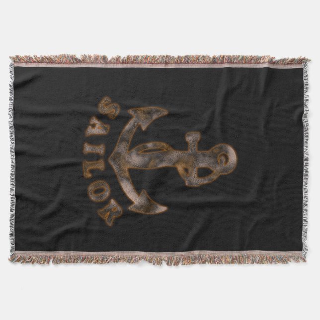 Rusty Anchor Throw Blanket (Front)