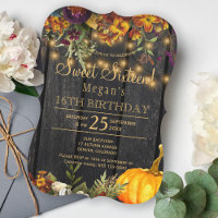 Rusty autumn floral chic sweet sixteen birthday