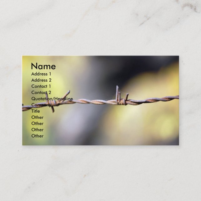 Rusty Barbed Wire Business Card (Front)
