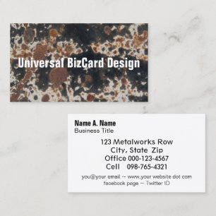 Rusty Black Metal Grunge Background Business Card