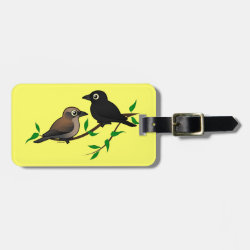 Rusty Blackbird Pair Small Luggage Tag with leather strap