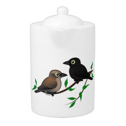 Rusty Blackbird Pair Medium Tea Pot
