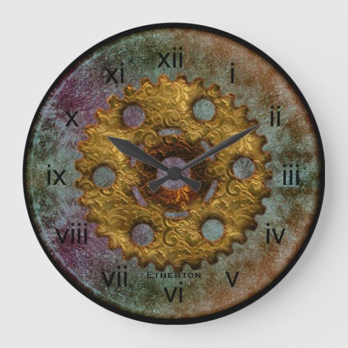 Rusty Blue and Brass Tones Steampunk Clock