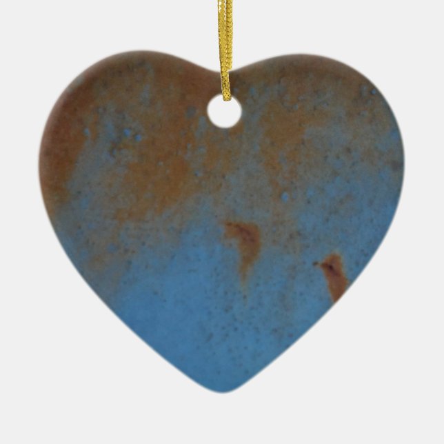 Rusty Blue background Ceramic Ornament (Front)