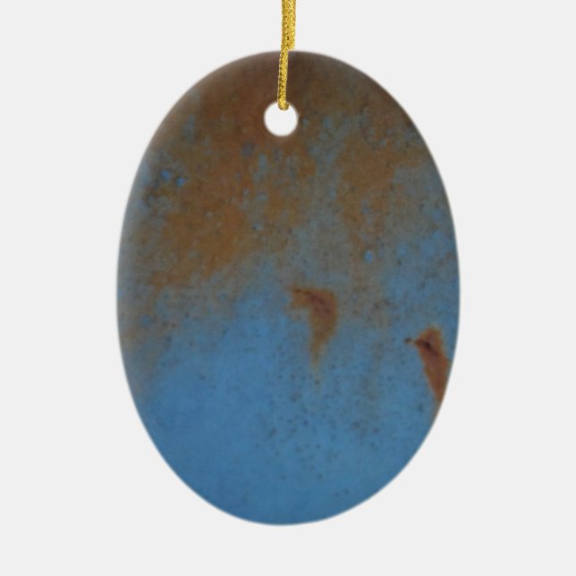 Rusty Blue background Ceramic Ornament (Front)