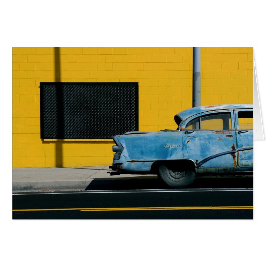 Rusty Blue Car and Yellow Wall Cards (Front Horizontal)