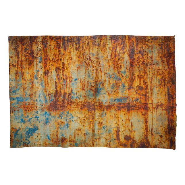 Rusty Blue Metal Texture Pillow Case (Front)