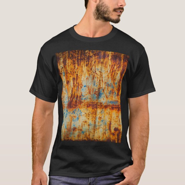 Rusty Blue Metal Texture T-Shirt (Front)