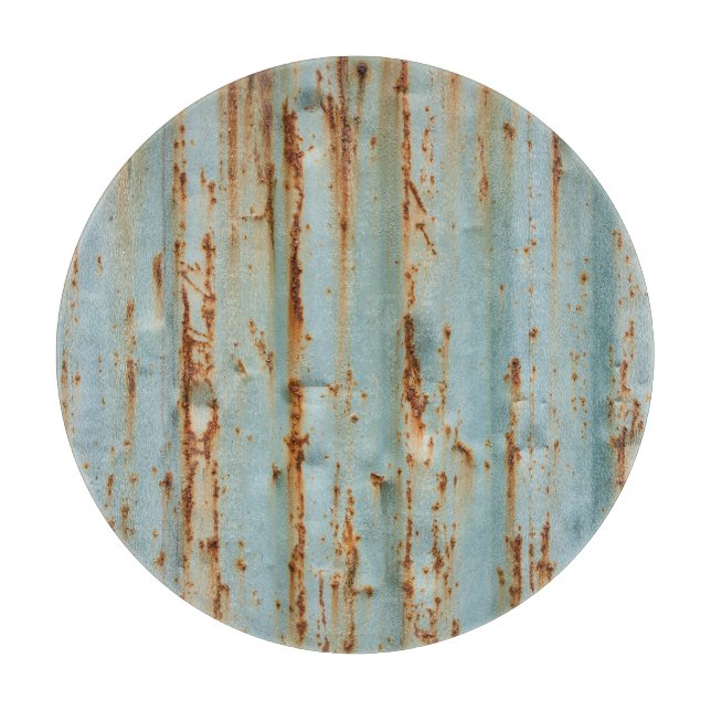 Rusty Blue Painted Metal Texture Cutting Board (Front)