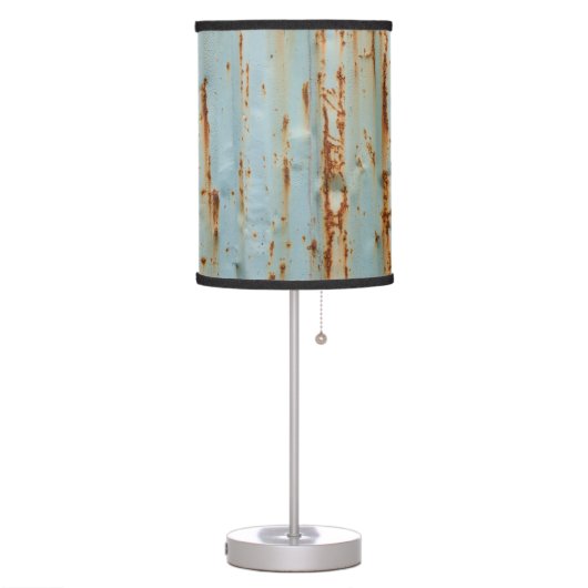 Rusty Blue Painted Metal Texture Table Lamp (Left)