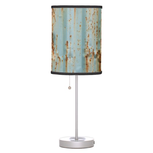 Rusty Blue Painted Metal Texture Table Lamp (Right)