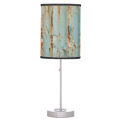 Rusty Blue Painted Metal Texture Table Lamp (Front)