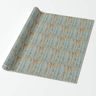 Rusty Blue Painted Metal Texture Wrapping Paper