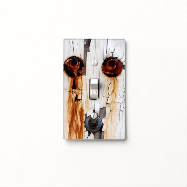 Rusty Bolts Nuts and Peeling Paint - FUNNY Light Switch Cover (In Situ)