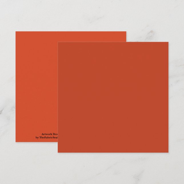 Rusty Burnt Pumpkin Solid Color Card (Front/Back)