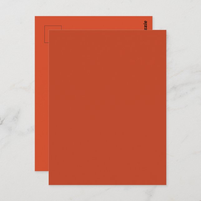 Rusty Burnt Pumpkin Solid Color Postcard (Front/Back)