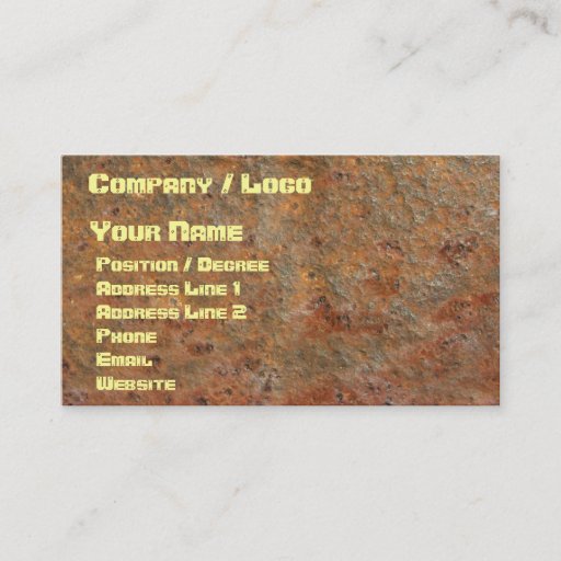 Customizable Rusty Business Card