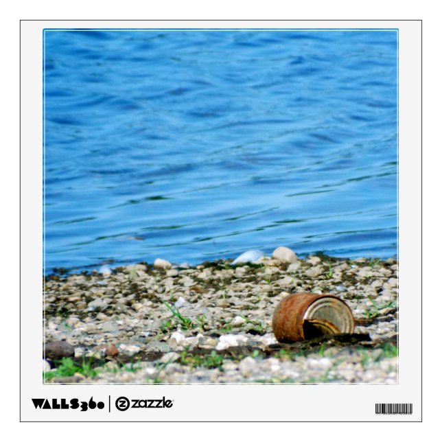 Rusty Can By Cerulean Blue Water Wall Decal (Front)