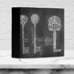 Rusty Chalkboard Victorian steampunk skeleton keys Binder<br><div class="desc">Rusty Chalkboard Victorian steampunk skeleton keys 
accessories for steampunk fashion. Black and white  Chalkboard art makes it perfect french country style home accessories. Black white skeleton keys favors for any occasion. Cool housewarming gifts for new home owners and gothic housewarming party favors.</div>