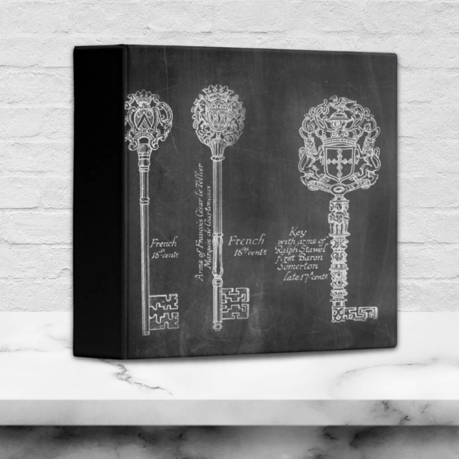 Rusty Chalkboard Victorian steampunk skeleton keys Binder (Rusty Chalkboard Victorian steampunk skeleton keys Binder)