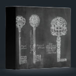 Rusty Chalkboard Victorian steampunk skeleton keys Binder<br><div class="desc">Rusty Chalkboard Victorian steampunk skeleton keys 
accessories for steampunk fashion. Black and white  Chalkboard art makes it perfect french country style home accessories. Black white skeleton keys favors for any occasion. Cool housewarming gifts for new home owners and gothic housewarming party favors.</div>