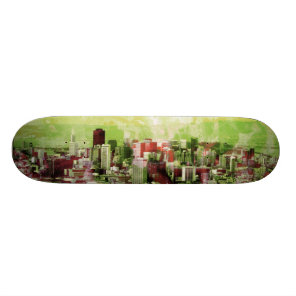 rusty city light green skateboard deck