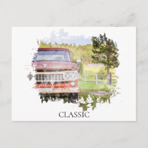 *~* Rusty Classic Vintage Antique Painting TRUCK Postcard