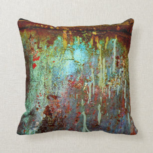 Rusty Color Pillows Decorative Throw Zazzle Rusty Colorful Pillow Throw