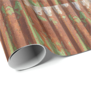Rusty Corroded Corrugated Iron Textured Wrapping Paper