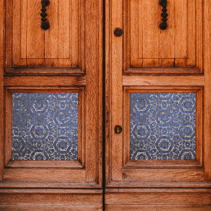 Rusty Damask Pattern Overlay Blue Grunge Texture Tissue Paper