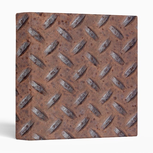 Rusty Diamond Plate Pattern 3 Ring Binder (Front/Spine)
