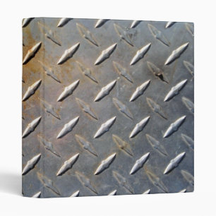 Rusty Diamond Plate Steel 3 Ring Binder
