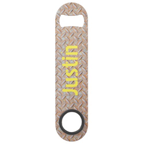 Rusty Diamond Plate Steel Bar Key